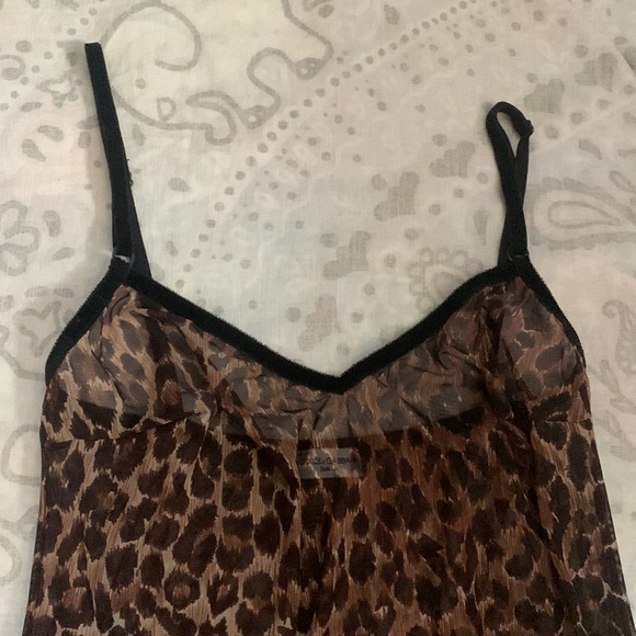 Dolce & Gabbana Intimo Leopard Sheer Nightgown Chemise Slip Dress Italy Sz Small - Picture 2 of 9